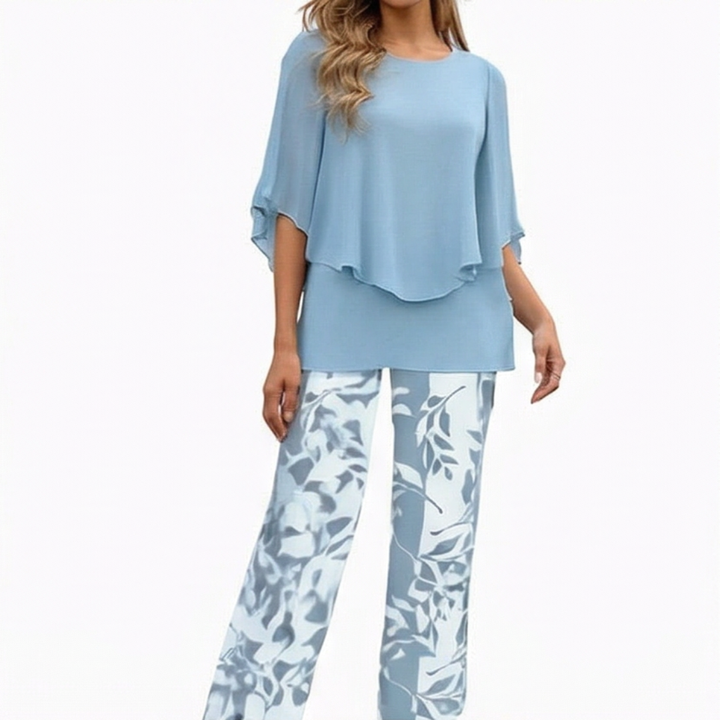 Elara™ – Flowy Chiffon Two Piece Set
