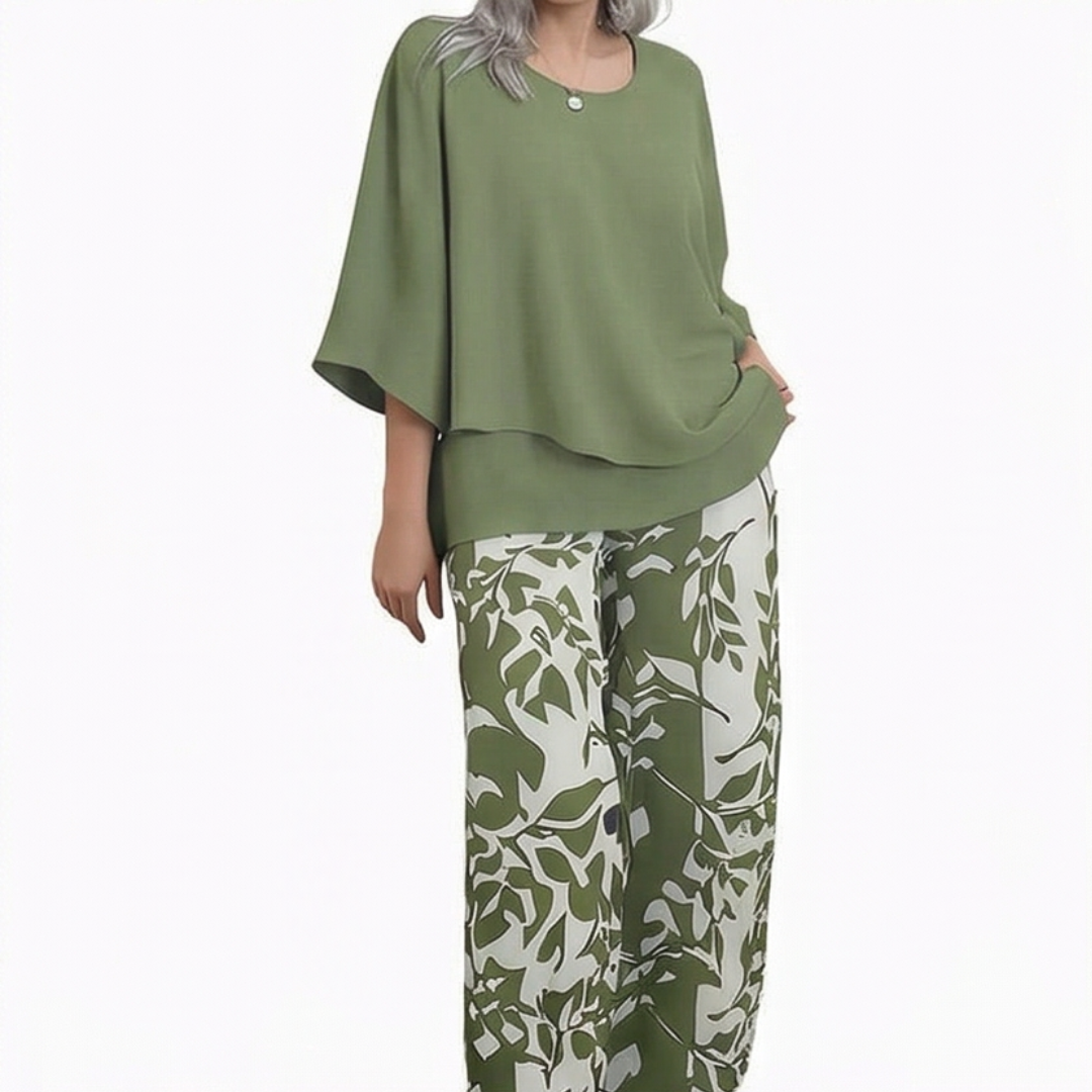 Elara™ – Flowy Chiffon Two Piece Set