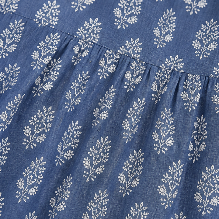 Marivell™ – Block-Print V-Neck Summer Blouse