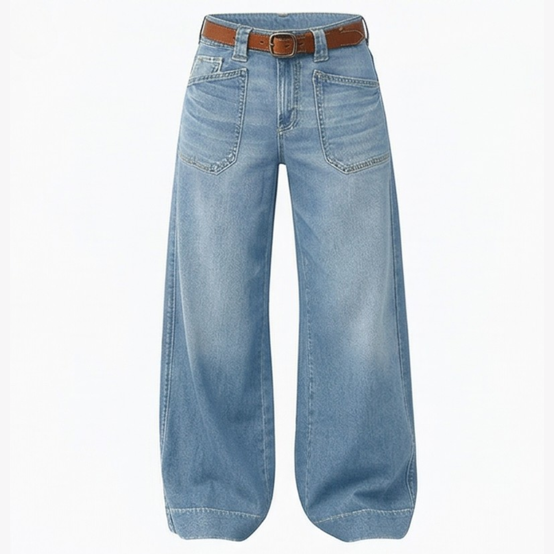 Widera™ – Retro Patch Pocket Wide Leg Jeans