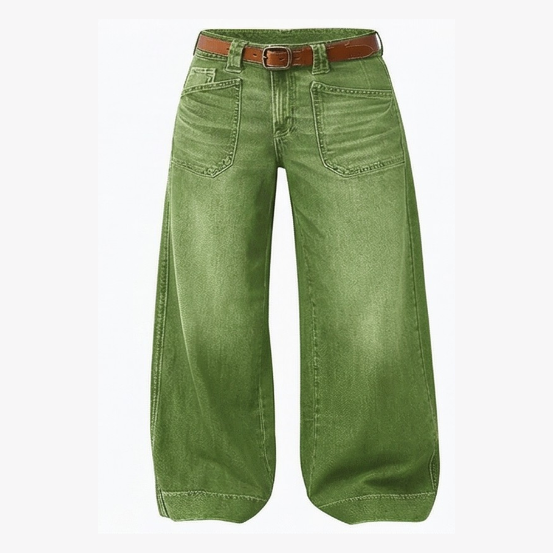 Widera™ – Retro Patch Pocket Wide Leg Jeans