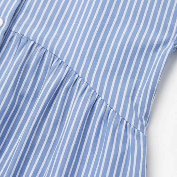 Elira™ – Airy Striped Midi Shirt Dress
