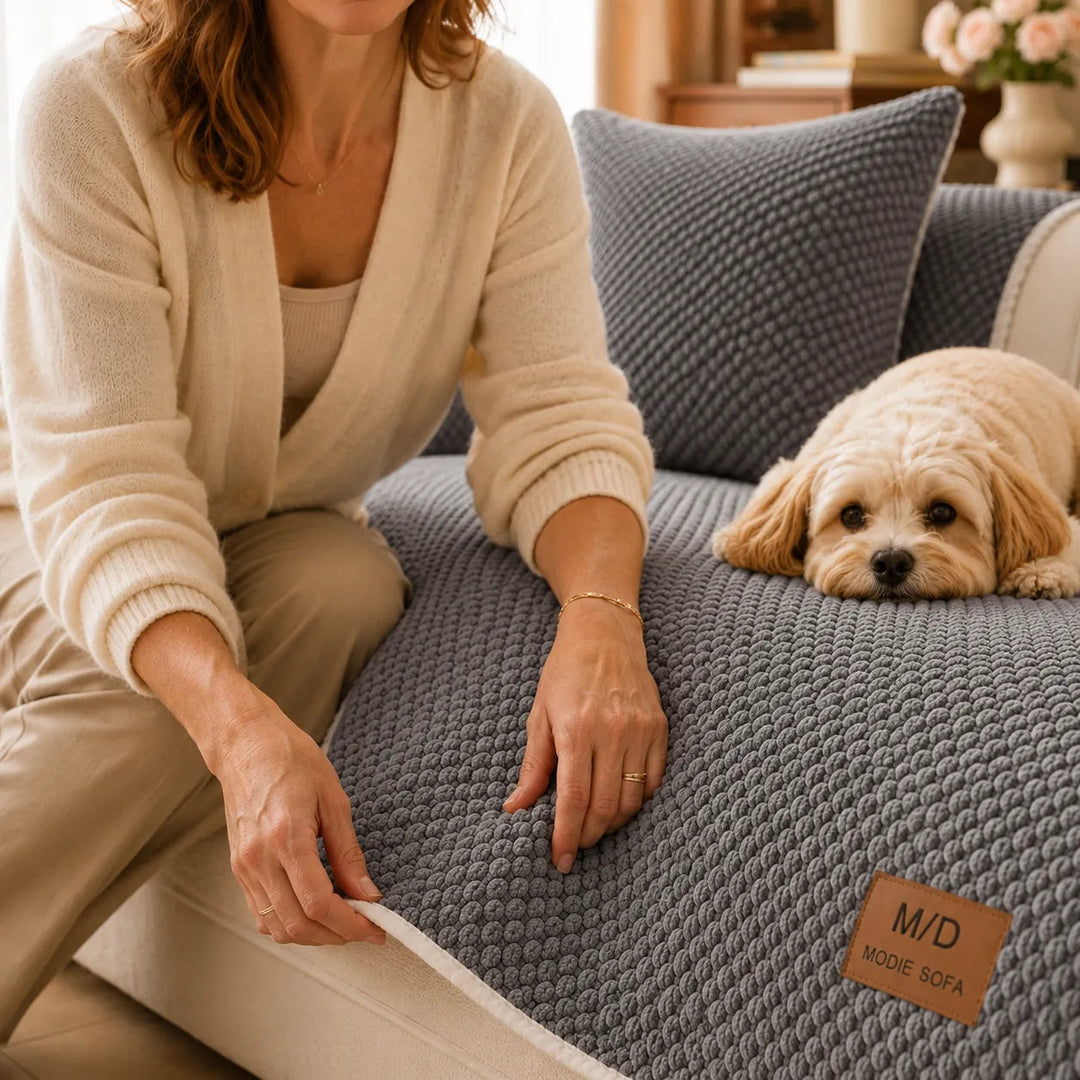 Pawtect – Non Slip Sofa Cover for Pets, Anti Slip Couch Protector, Plush Sectional Cover