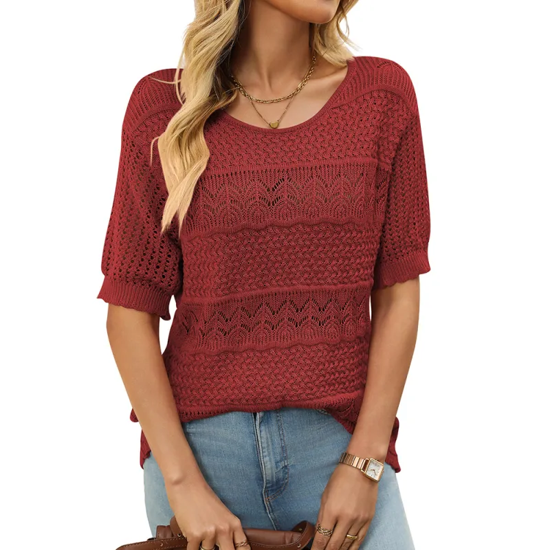 Wovelle™ – Textured Knit Top for Warm Days