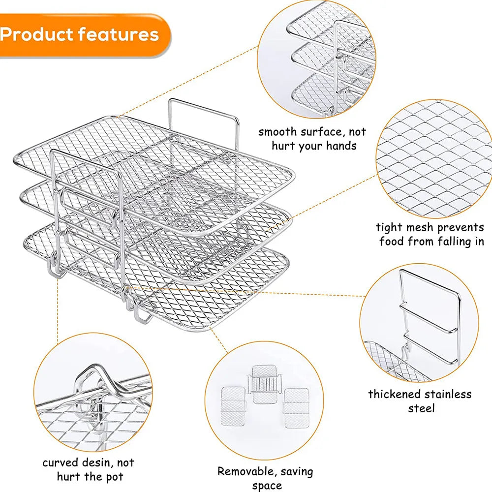 Cravell™ – Stackable Cooking Rack for Even Air Frying (50% Off)