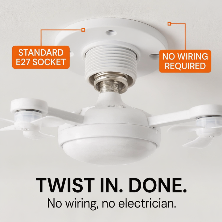Aerolux™ – 4-Fan LED Ceiling Light for Hot Rooms