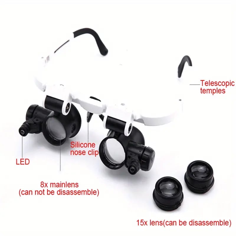 MagniPro™ – LED Magnifying Glasses with Interchangeable Lenses (50% Off)