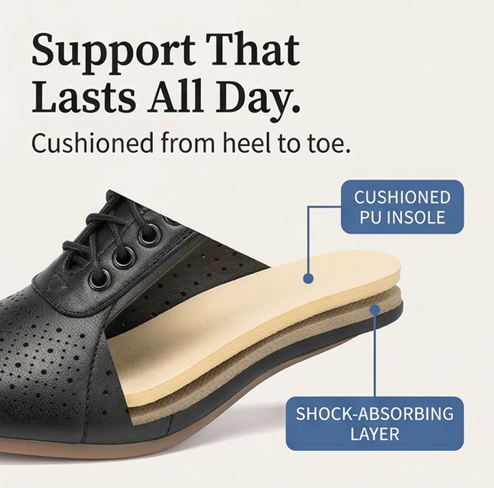 Aerella™ – Breathable Perforated Block Heel Lace Up Shoes