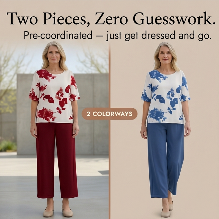 Avery™ Floral Top & Wide-Leg Pants Set
