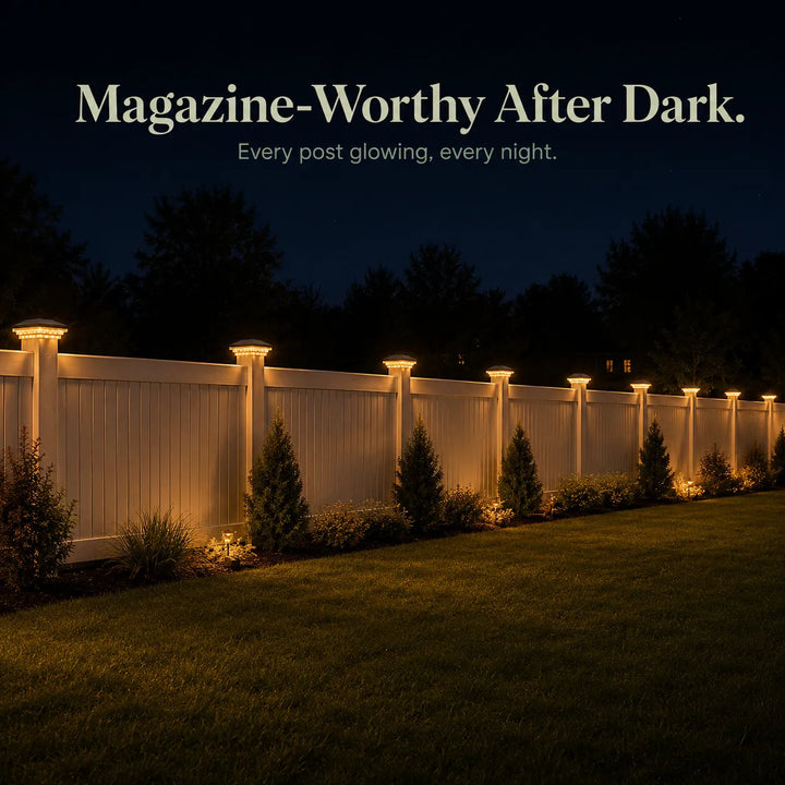 Glowmere – Solar Post Cap Lights Warm White Outdoor (2-Pack)