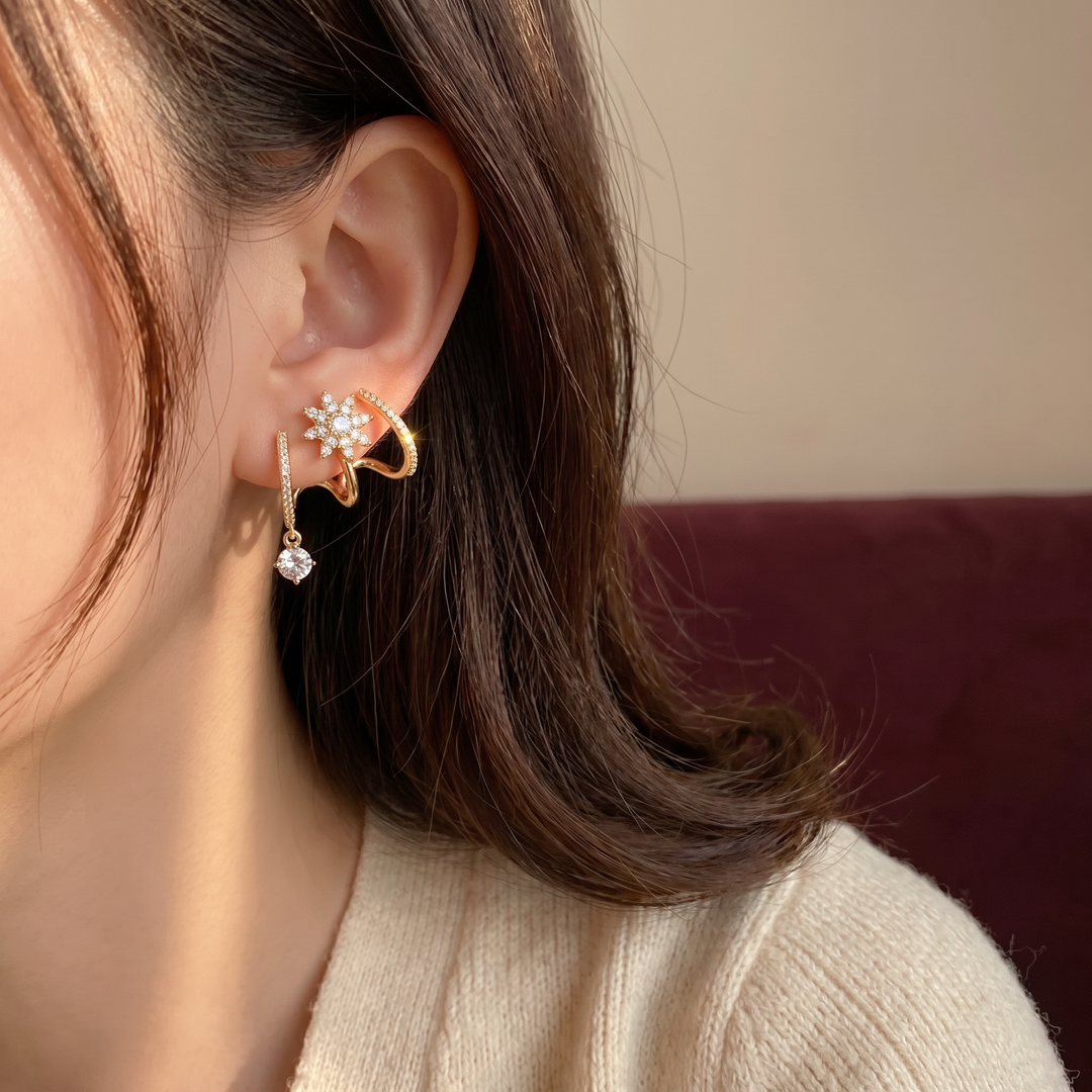 Luminelle™ – Gold Star Zircon Earrings