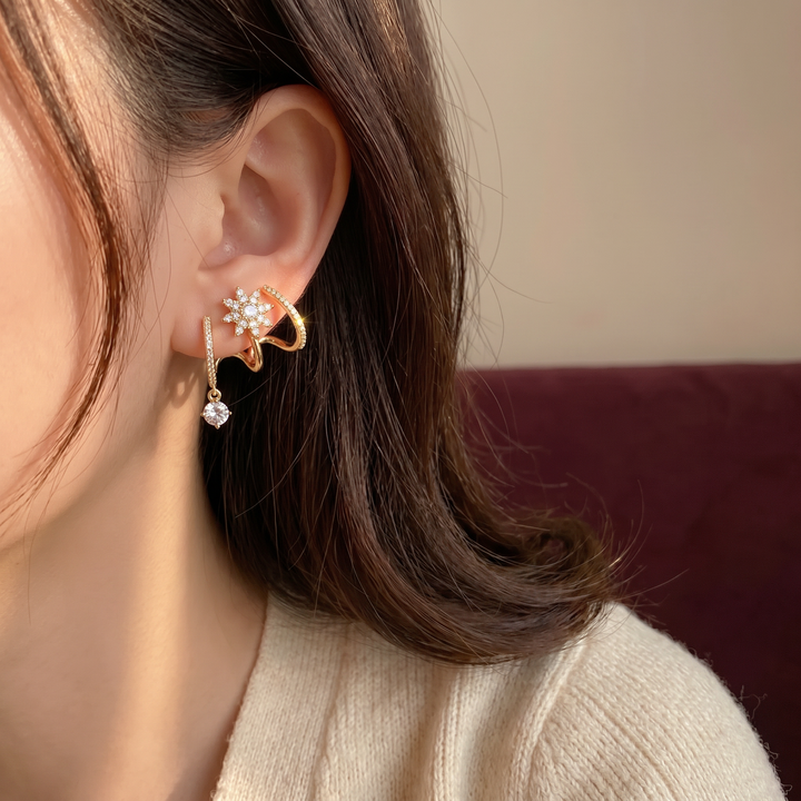 Luminelle™ – Gold Star Zircon Earrings