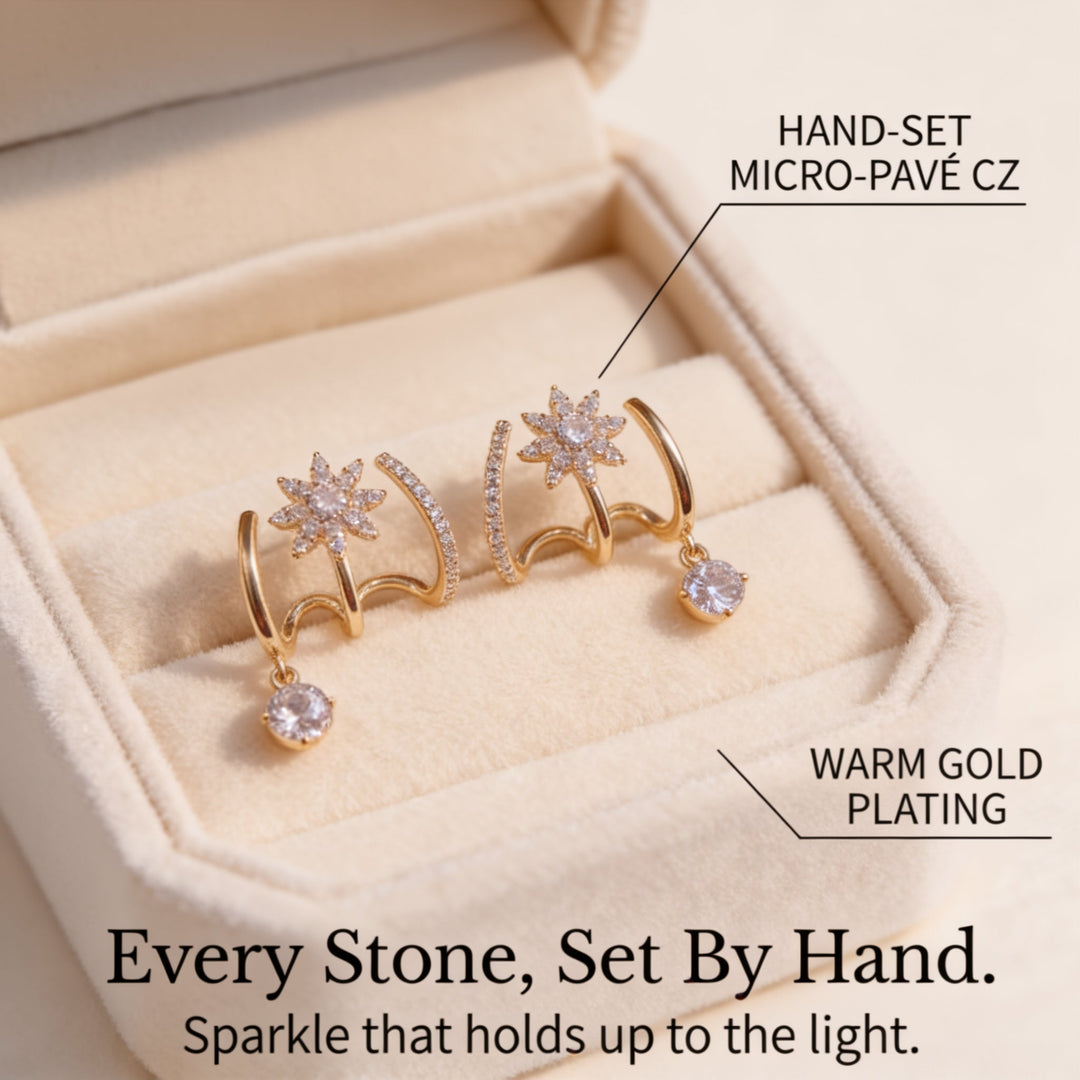 Luminelle™ – Gold Star Zircon Earrings