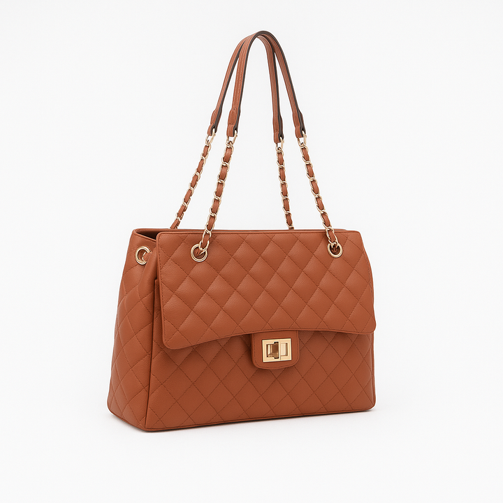 Ellara™ – Quilted Chain Strap Tote