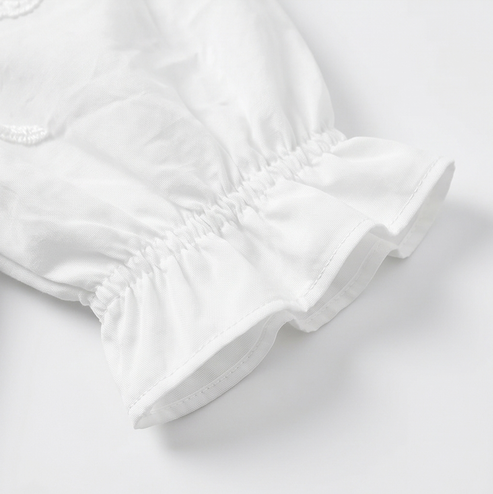 Belvera™ Romantic Ruffled V-Neck Blouse with Puff Sleeves