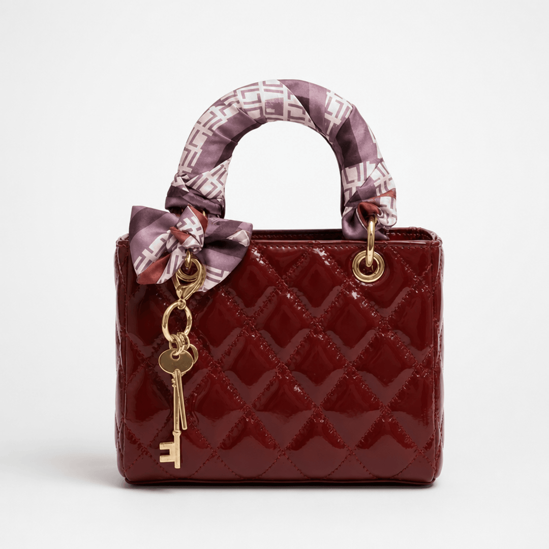 Belaire™ – Quilted Handbag with Silk Scarf Handles