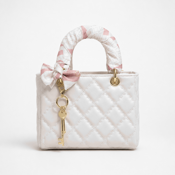 Belaire™ – Quilted Handbag with Silk Scarf Handles