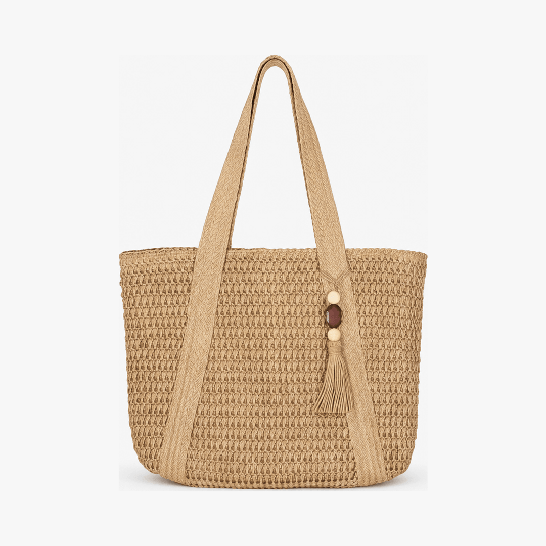 Solenne™ – Handwoven Straw Tote with Zip Lining