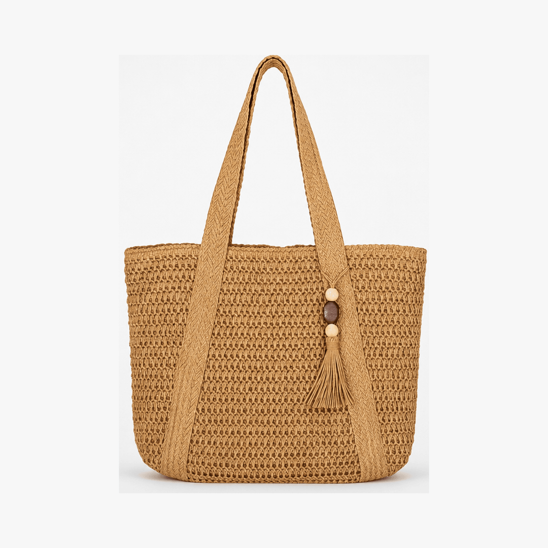Solenne™ – Handwoven Straw Tote with Zip Lining