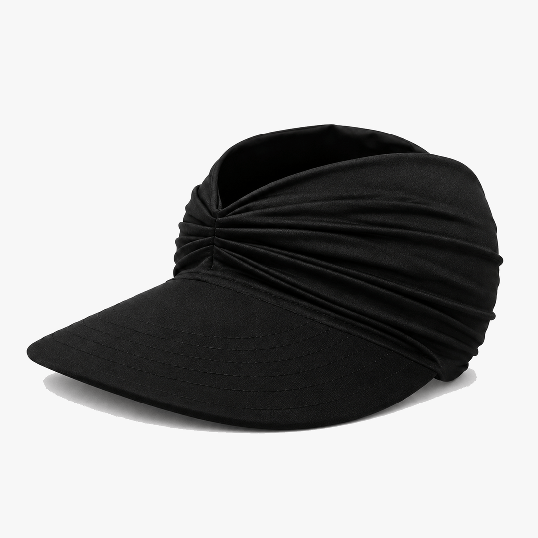 Solenza – Ruched UPF 50+ Sun Visor for Women, Packable Wide Brim