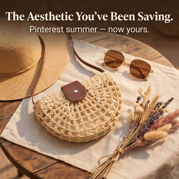 Boheme™ - Woven Straw Crossbody Bag for Effortless Summer Style