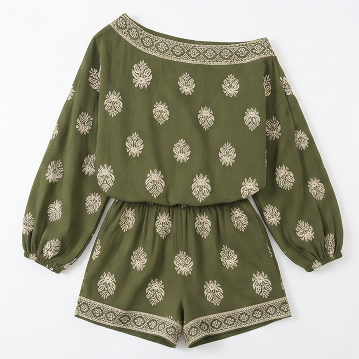Solenne™ – Bohemian Off-Shoulder Matching Set