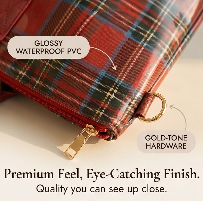 Carroway™ Glossy Checkered Tote Bag