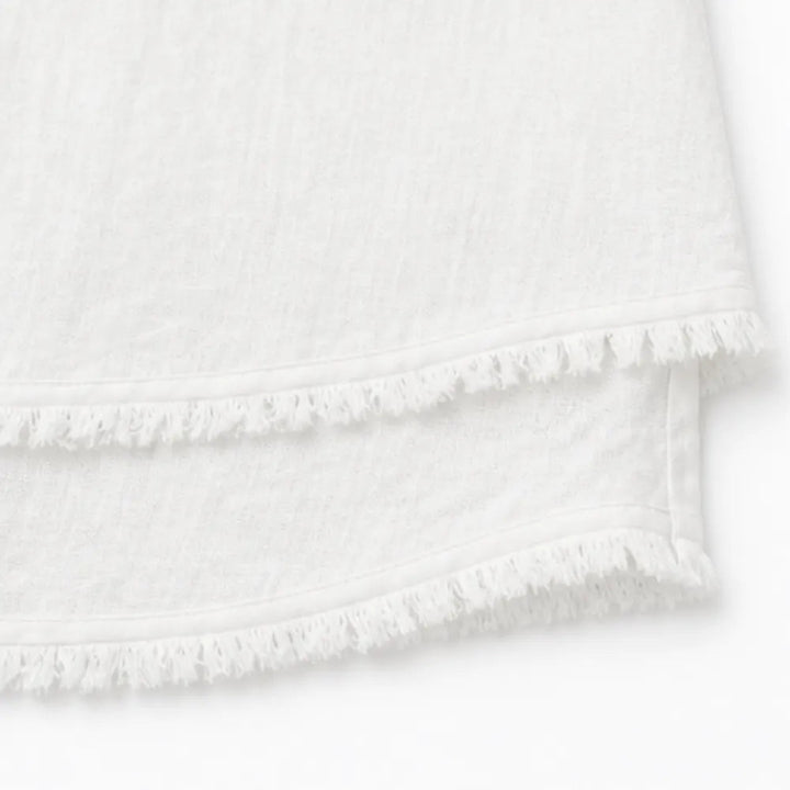 Lorelei – Boho Frayed-Trim V-Neck Tee for Women, Loose Tummy-Hiding Fit