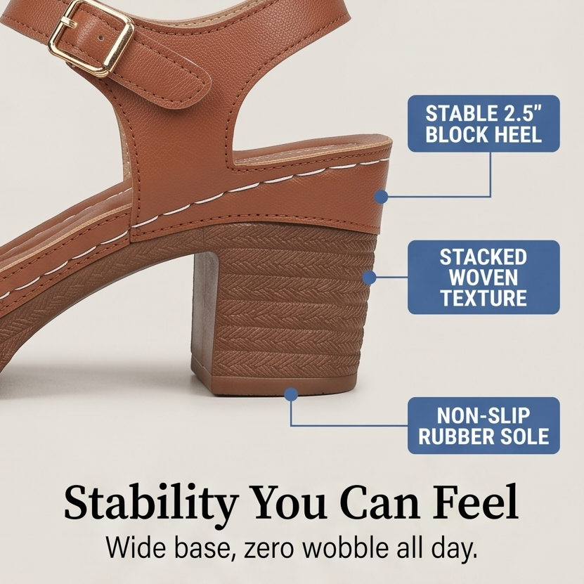 Luna™ Cushioned Block Heel Sandals for All-Day Wear