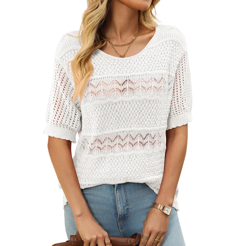 Wovelle™ – Textured Knit Top for Warm Days