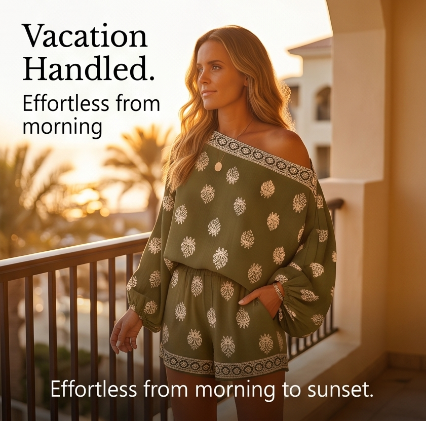 Solenne™ – Effortless Boho Vacation Set with Pockets
