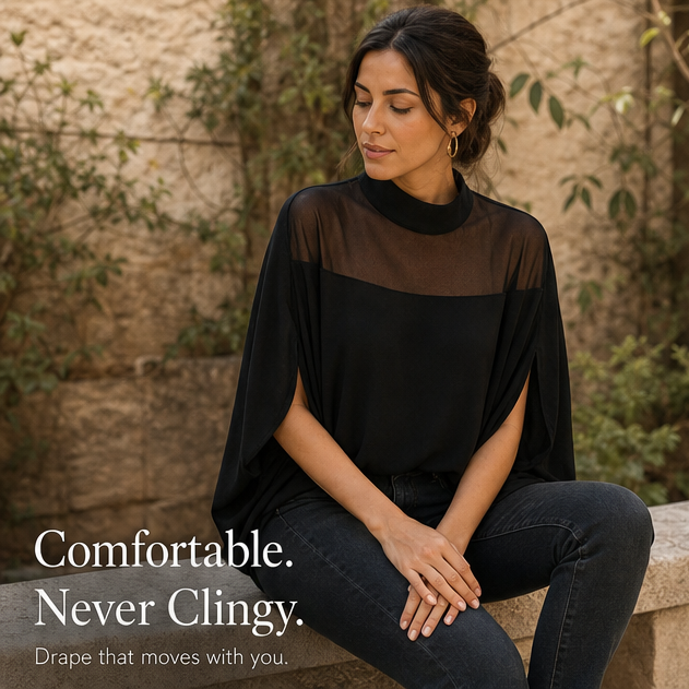 Florenza™ – Mesh Yoke Batwing Blouse