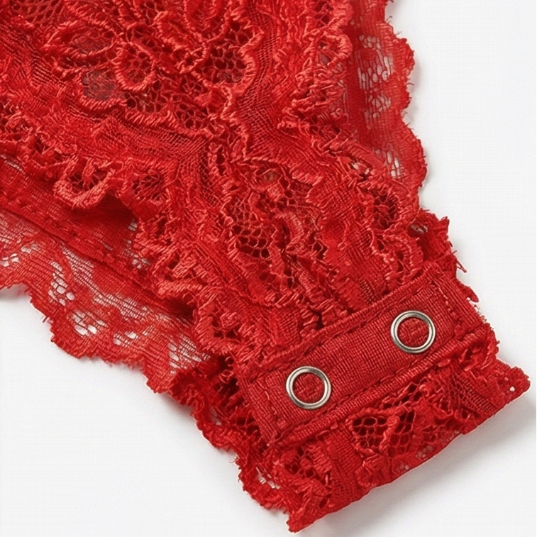 Velara™ – Floral Lace Teddy with Ruffle Hem