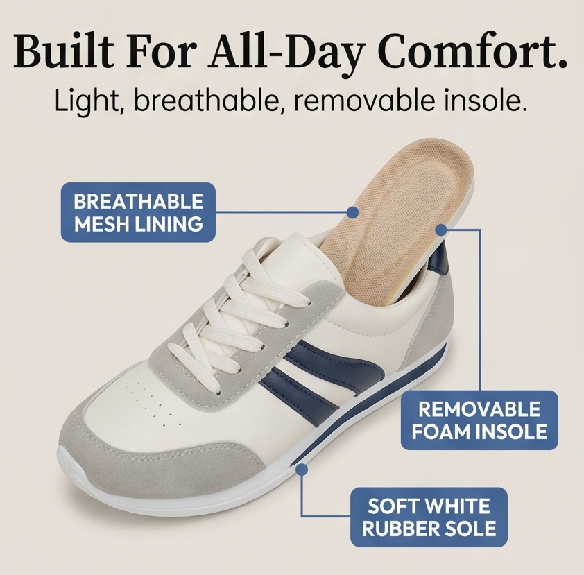 LunaWalk™ - Lightweight Retro Stripe Walking Sneakers