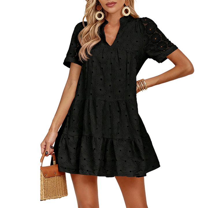 Solenne™ – Cotton Eyelet Summer Dress