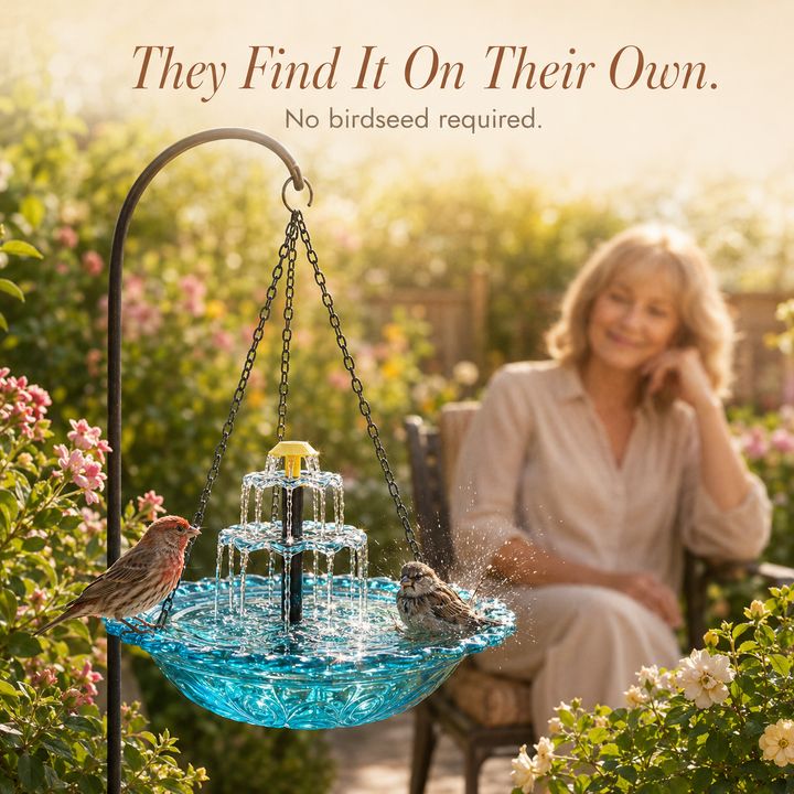 Avelora™ – Solar Hanging Bird Bath Fountain with Two-Tier Cascade