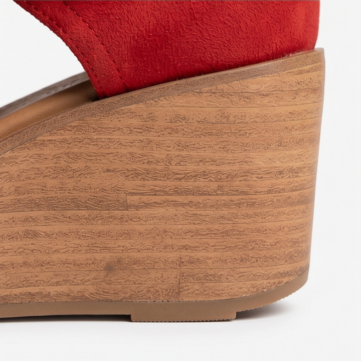 Elsera™ – Peep-Toe Platform Wedges with Buckle Detail