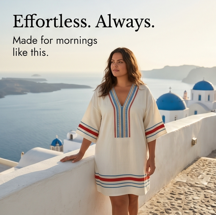 Sienna™ Embroidered Kaftan Mini Dress for Vacation