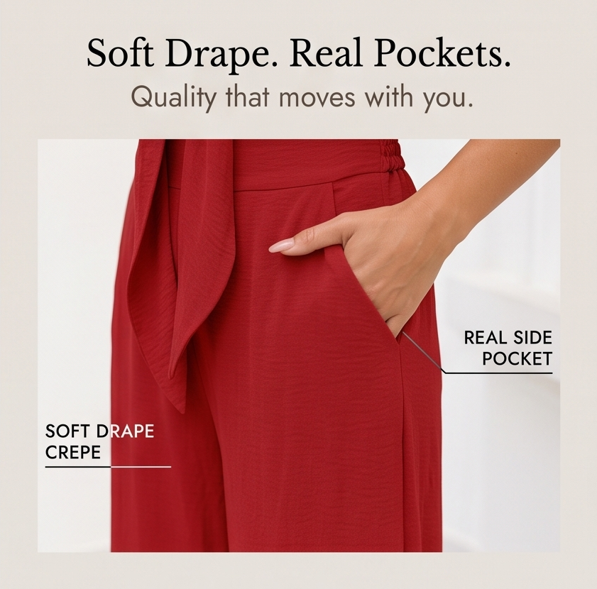 Solenza™ Flattering Two-Piece Set with Wide-Leg Pants