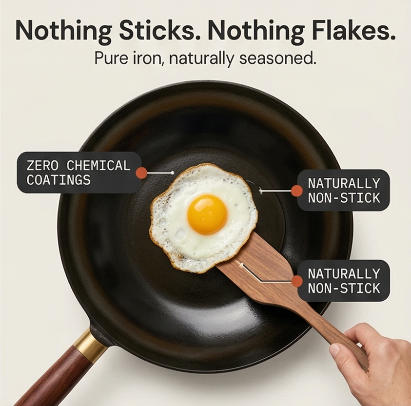 Forgehome™ – Deep Belly Cast Iron Wok with Lid