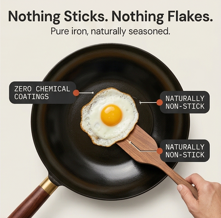 Forgehome™ – Deep Belly Cast Iron Wok with Lid