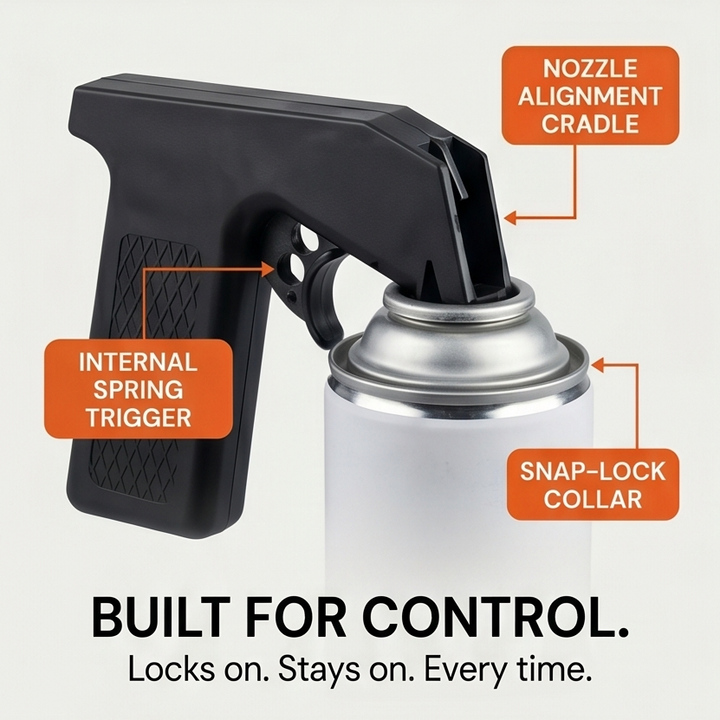 Gripfire™ – Snap-On Spray Gun Handle for Any Can