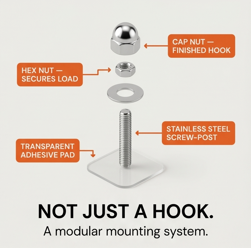 Gripstay™ – Heavy Duty Invisible Adhesive Wall Hooks