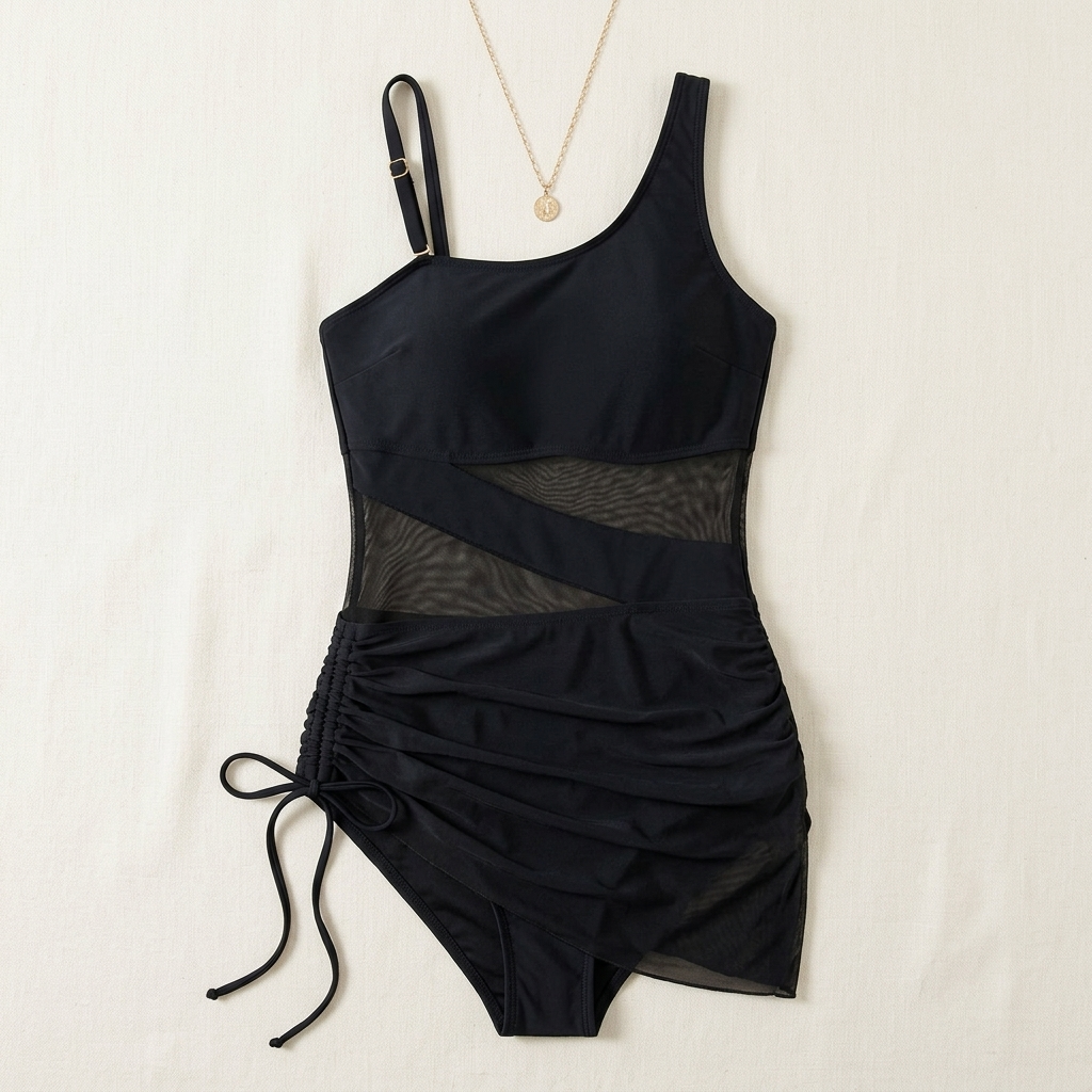 Rivara™ Ruched Mesh One Piece Swimsuit