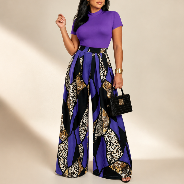 Mireya™ – Bold Print Wide-Leg Two Piece Set