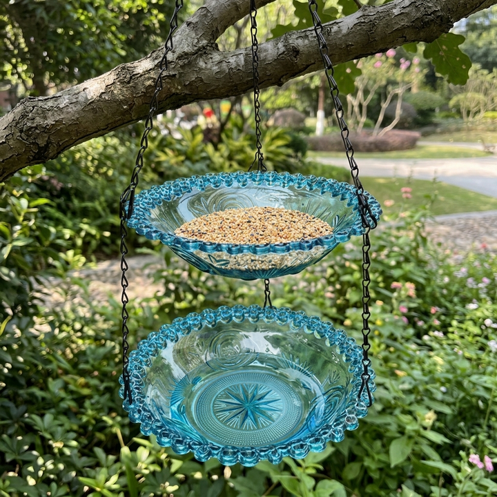 Avielle™ – Vintage Hanging Bird Feeder and Bath