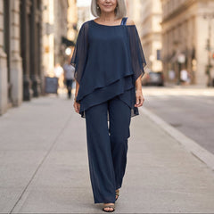 Élora™ – Asymmetric Chiffon Two-Piece Set