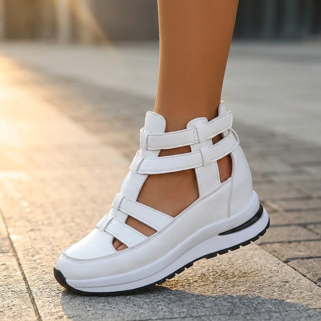 Veluna™ - Caged Wedge Sandals with Hidden Platform