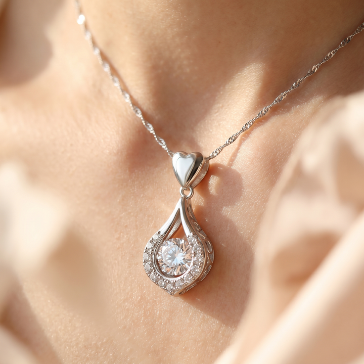 Lunavia™ – Dancing Stone Teardrop Pendant Necklace