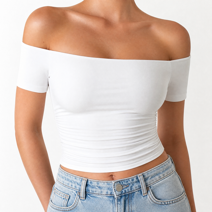 Velora - Women's Off-Shoulder Slim-Fit Top